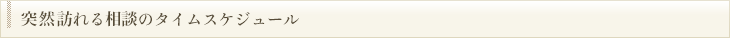 突然訪れる相談のタイムスケジュール